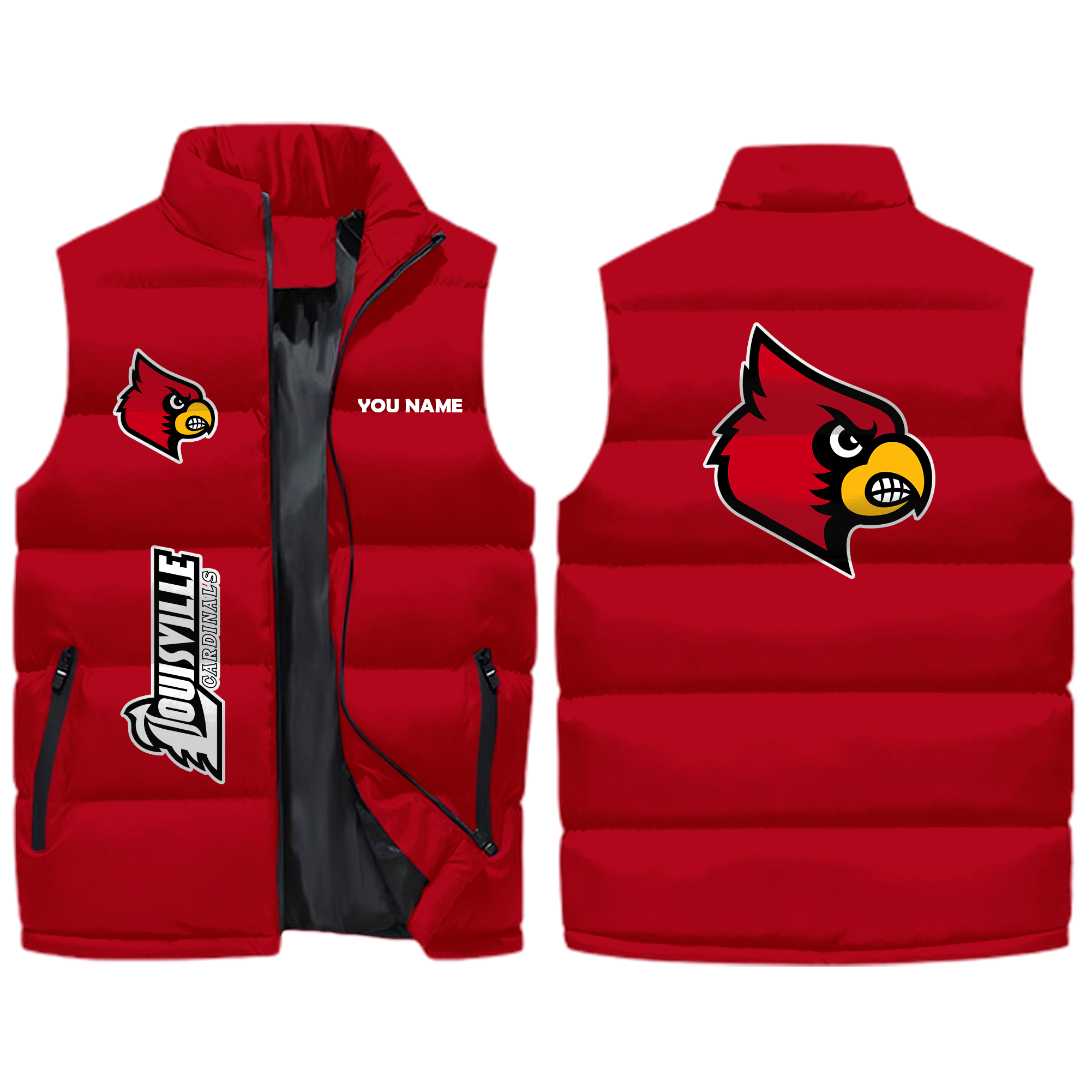 Louisville Cardinals Down Puffer Vest, Winter Puffer Jacket Vest